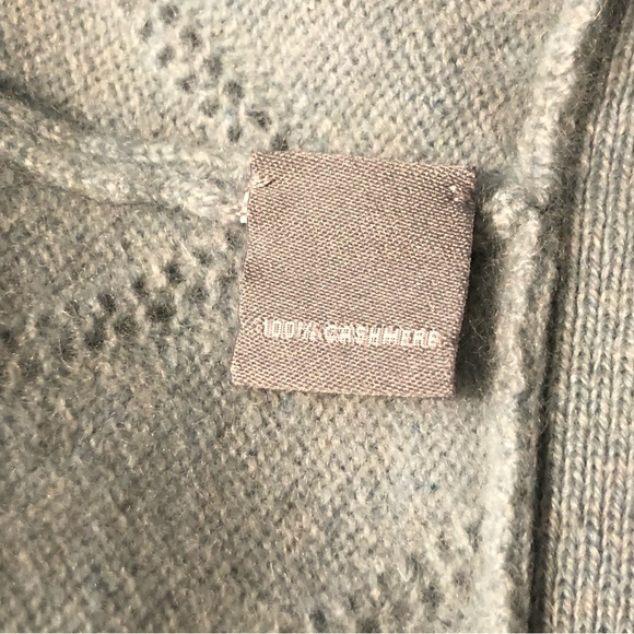 Neiman Marcus Open Cardigan Sweater Light Blue NTW 100% Cashmere - Picture 10 of 11